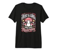 Just a Girl who Loves Mushrooms and Cute Kawaii toadstools Premium T-Shirt