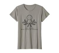 Just a Girl Who Loves Octopuses Kawaii Minimal Line Art T-Shirt