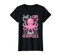 Just A Girl Who Loves Octopuses Value Graphic T-Shirt, Women, Black, L