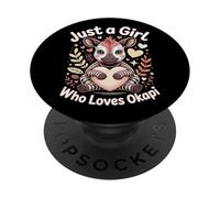 Just A Girl Who Loves Okapi Forest Giraffe Zoo Animal Lovers PopSockets Adhesive PopGrip