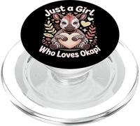 Just A Girl Who Loves Okapi Forest Giraffe Zoo Animal Lovers PopSockets PopGrip for MagSafe