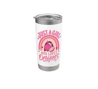 Just A Girl Who Loves Onions Funny Onion Lover Boho Rainbow Stainless Steel Insulated Tumbler