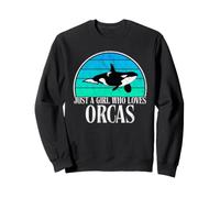 Just A Girl Who Loves Orcas - Orca Whale Retro Sweatshirt