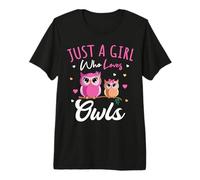 Just A Girl Who Loves Owls Nature Bird Lover Owl Premium T-Shirt