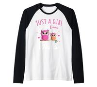 Just A Girl Who Loves Owls Nature Bird Lover Owl Raglan Baseball Tee