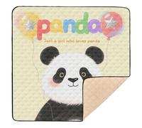Just A Girl Who Loves Panda Large Non-Slip Baby Playmat for Indoor Outdoor Waterproof Infant Play Mat for Baby Toddler Infant, 50'' x 50''