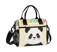 Just A Girl Who Loves Panda Women Lunch Bag Crossbody Lunch Bag with Water Bottle Holder with Shoulder Strap Lady Camping M