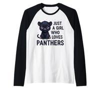 Just A Girl Who Loves Panthers Black Cute Panther Raglan Baseball Tee