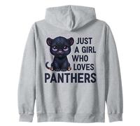 Just A Girl Who Loves Panthers Black Cute Panther Zip Hoodie