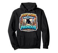 Just A Girl Who Loves Parkour Lover Womens Teens Athlete Pullover Hoodie