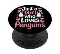 Just A Girl Who Loves Penguins Arctic Bird Penguin Fans PopSockets Adhesive PopGrip