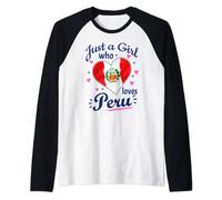 Just a Girl who loves Peru - Peruvian Girl Latino Power Gift Raglan Baseball Tee