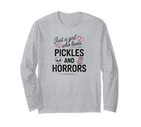 Just a Girl Who Loves Pickles and Horrors Funny Halloween Long Sleeve T-Shirt