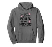Just a Girl Who Loves Pickles and Horrors Funny Halloween Pullover Hoodie