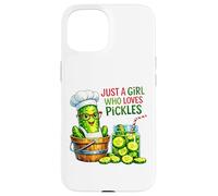Just A Girl Who Loves Pickles Cute Chef Art Case for iPhone 15