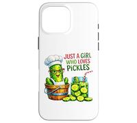 Just A Girl Who Loves Pickles Cute Chef Art Case for iPhone 16 Pro Max