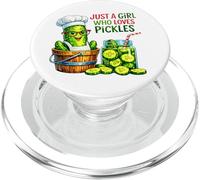 Just A Girl Who Loves Pickles Cute Chef Art PopSockets PopGrip for MagSafe