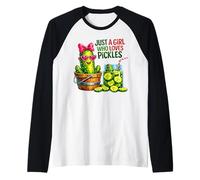 Just A Girl Who Loves Pickles Cute Pickle Art Raglan Baseball Tee