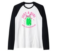 Just a Girl Who Loves Pickles Cute Pickle Jar Funny Food Raglan Baseball Tee