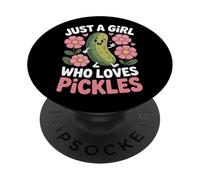 Just A Girl Who Loves Pickles Silly Crunchy Snack PopSockets Adhesive PopGrip