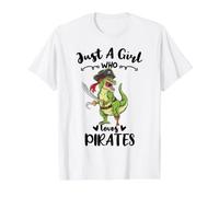 Just A Girl Who Loves Pirates Dinosaur Value Graphic T-Shirt