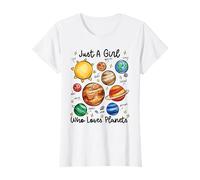 Just A Girl Who Loves Planets Solar Space Science Lover T-Shirt