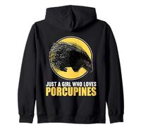 Just a Girl who loves Porcupines Porcupine Zip Hoodie