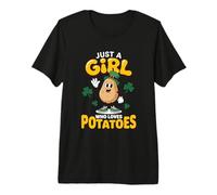 Just A Girl Who Loves Potatoes Spuds St Patrick’s Day Irish Premium T-Shirt