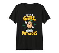 Just A Girl Who Loves Potatoes Spuds St Patrick’s Day Irish Premium T-Shirt
