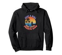 Just A Girl Who Loves Puerto Rico Retro Sunset Artwork Pullover Hoodie
