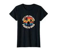 Just A Girl Who Loves Puerto Rico Retro Sunset Artwork T-Shirt