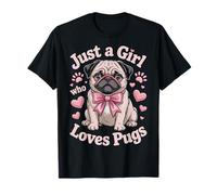 Just A Girl Who Loves Pugs Dog Ladies Animal Rescue Support T-Shirt