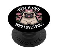 Just A Girl Who Loves Pugs For Pug Owners And Fans PopSockets Adhesive PopGrip