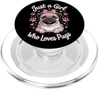 Just A Girl Who Loves Pugs Puppy Owner Animal Welfare Fan PopSockets PopGrip for MagSafe