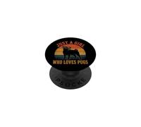 Just a Girl Who Loves Pugs Retro Pug PopSockets Adhesive PopGrip