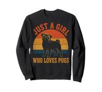 Just a Girl Who Loves Pugs Retro Pug Sweatshirt