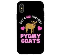 Just A Girl Who Loves Pygmy Goats Cute Girls Pygmy Goat Case for iPhone X/XS