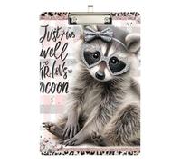 Just A Girl Who Loves Raccoon clipboard Office Hard Board for Nursing Student Trade Quest Size 9 x 12 Silver
