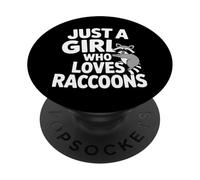 Just A Girl Who Loves Raccoons Animal Rescue Wildlife PopSockets Adhesive PopGrip