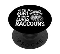 Just A Girl Who Loves Raccoons Raccoon Watcher Wildlife PopSockets Adhesive PopGrip