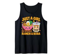 Just A Girl Who Loves Ramen and Boba Bubble Tea Kawaii Tank Top