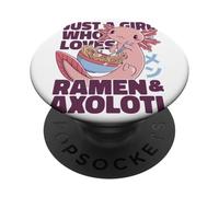 Just a Girl Who Loves Ramen Axolotl Cute Design PopSockets Adhesive PopGrip