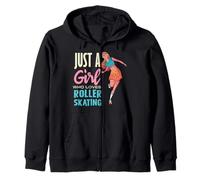Just A Girl Who Loves Roller Skating Passion Zip Hoodie
