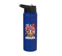 Just a Girl Who Loves Sakura Japan Cherry Blossom Tree Stainless Steel Insulated Water Bottle