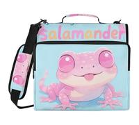 Just A Girl Who Loves Salamander 3 Ringing Organizer Binder with Shoulder Strap Easy to Carry Zippered Portfolio for Middle School