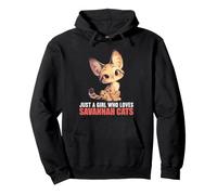 Just a Girl who loves Savannah Cats Savannah Cat Pullover Hoodie