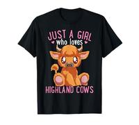 Just A Girl Who Loves Scottish Highland Cows Scotland Farmer T-Shirt
