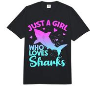 Just a Girl Who Loves Sharks Cute Shark Girl Lover Ocean Comfort Colors Adult Heavyweight T-Shirt