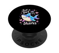 Just a Girl who Loves Sharks PopSockets Adhesive PopGrip