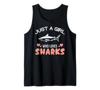Just A Girl Who Loves Sharks Shirt Cute Funny Shark Lover Tank Top